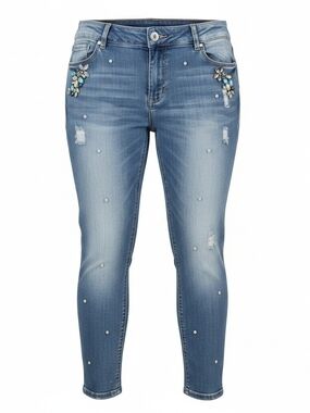 Indigo Rein Light Blue Skinny Jeans with Crystal Embellishments